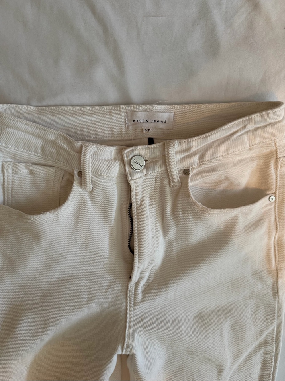 Risen Jeans Women's Cropped Ankle Jeans - White